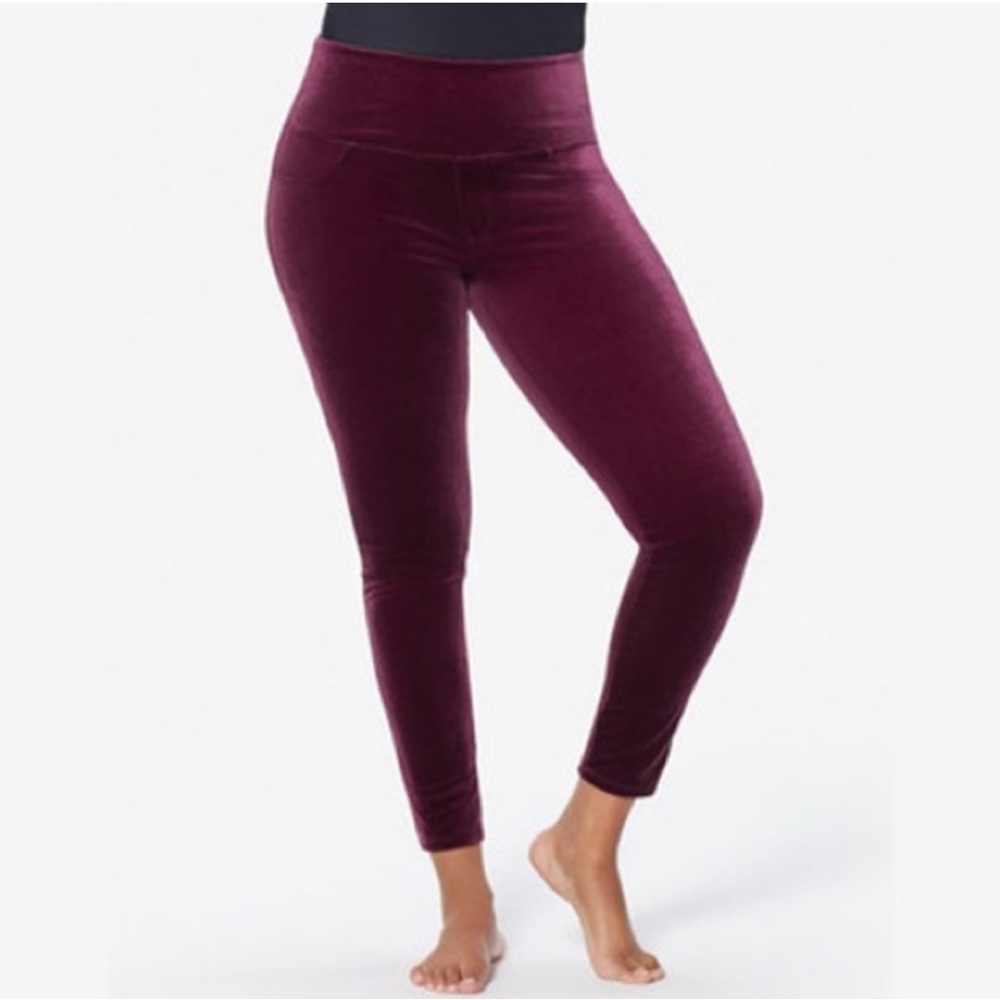 Ruby Ribbon Velvet Leggings XL